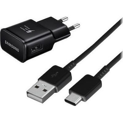 Samsung USB Type-C Cable & Wall Adapter Μούρο (EP-TA20EBE + EP-DG970BBE) Bulk